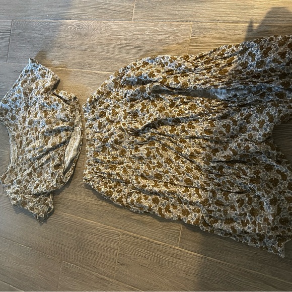 Rylee + Cru Floral A-Line Skirt in Brown and Cream - Picture 2 of 5